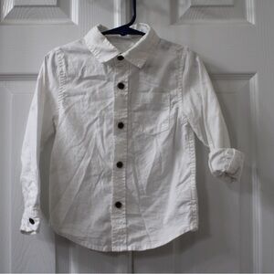 Cat & Jack boys 3T white long sleeve button down shirt